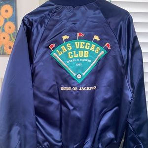 VINTAGE Rare Bomber Jacket Satin finish Las Vegas Club Hotel & Casino 1992 - M